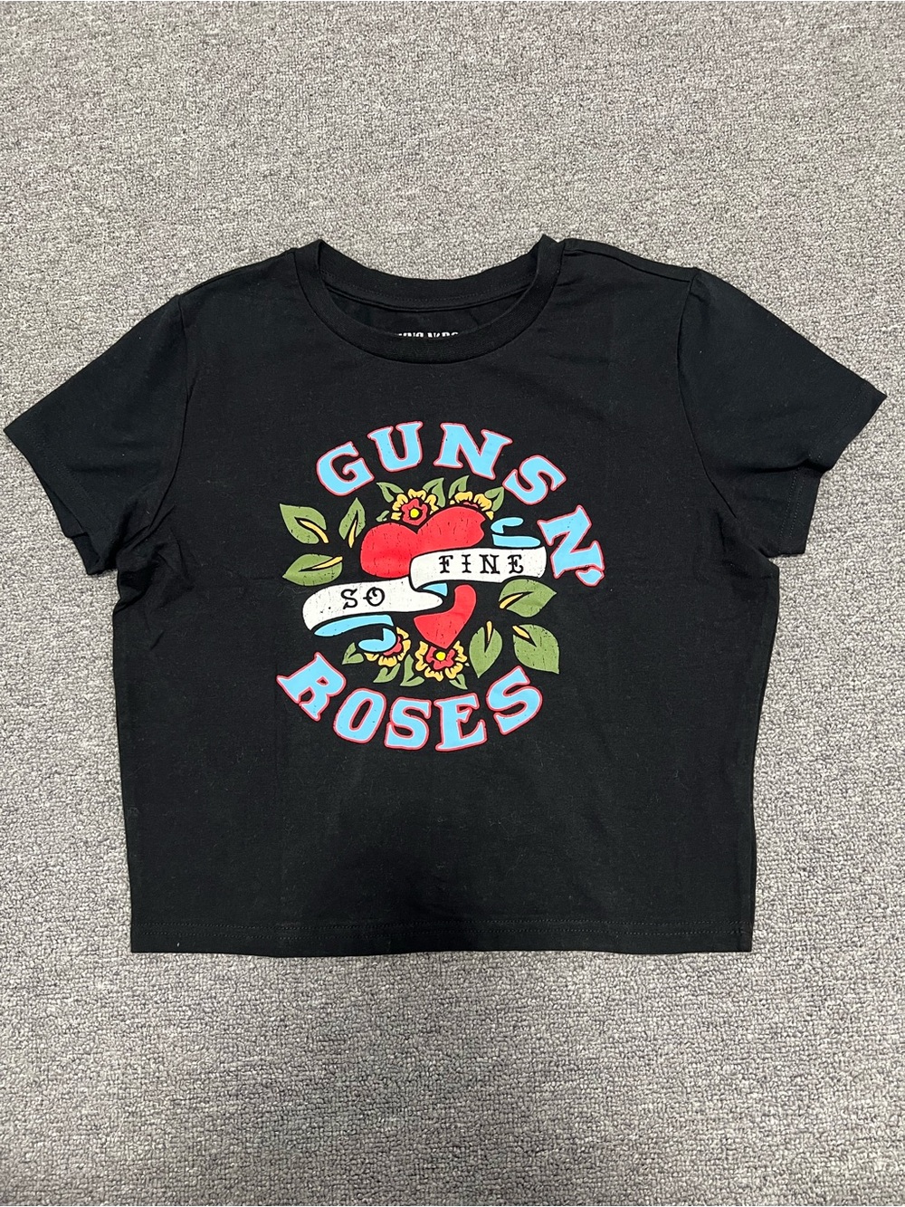 Guns N' Roses Black Graphic Crop Tee